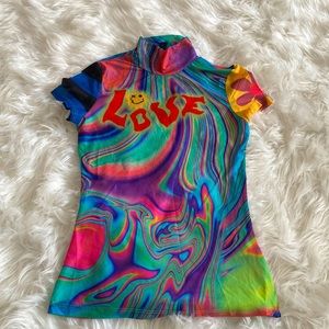 See-through short sleeve shirt from SHEIN.  Worn once.